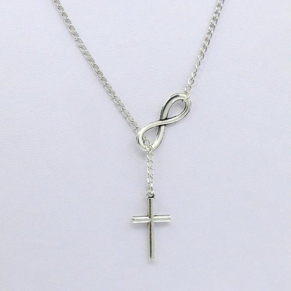 💎 NEW ❤️ Infinity Necklace Chain Luck Cross Pendant Bohemian - Picture 6 of 6